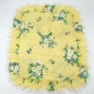 Vintage Sears Pillow Sham Daisy Floral Ruffle Lace Cottage Farmhouse‎ Standard